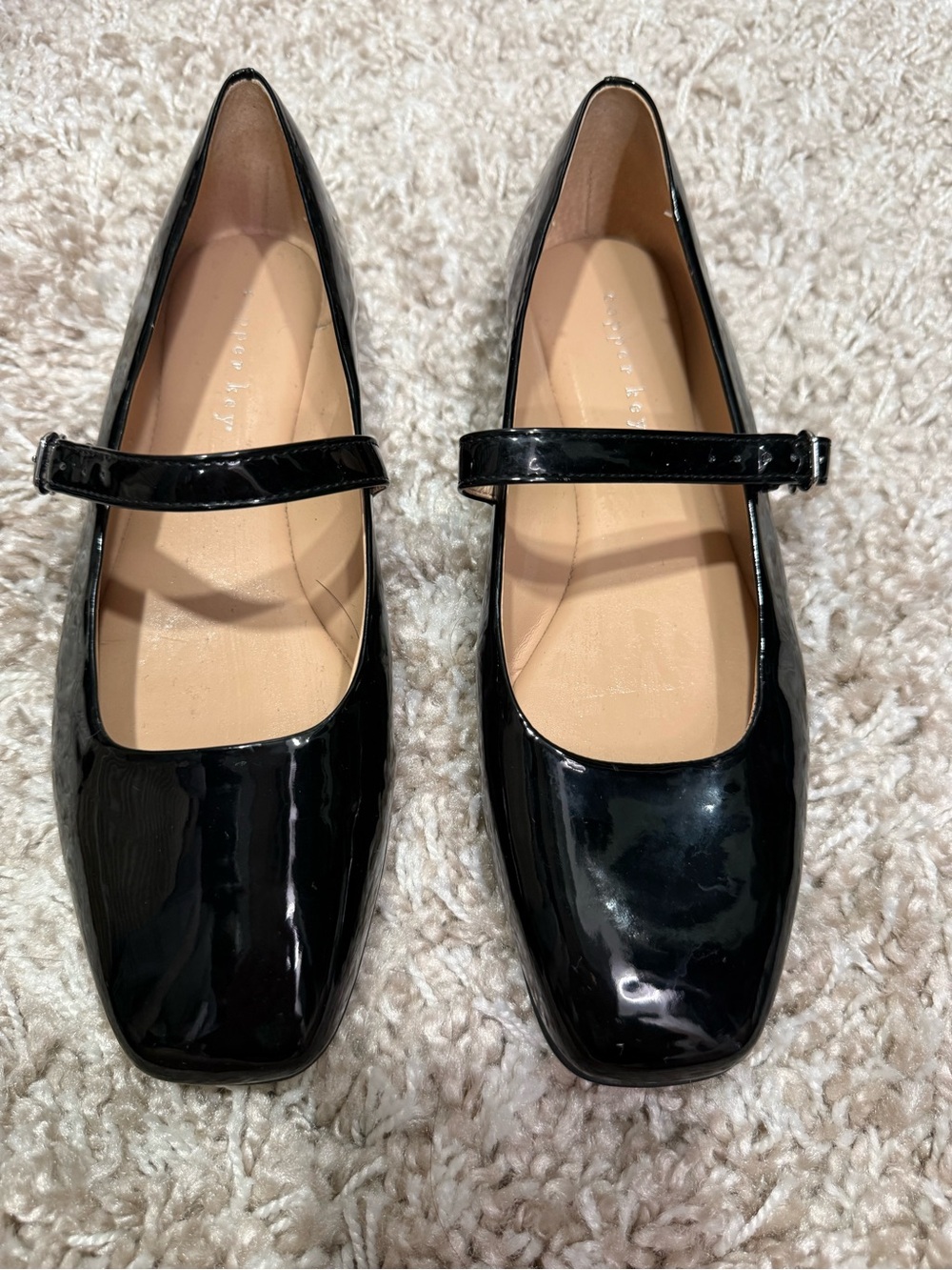 Copper Key Black Patent Mary Jane Flats